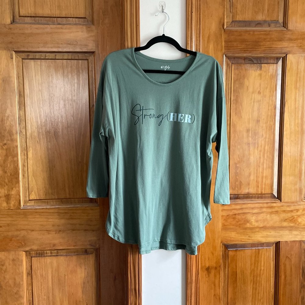 Wonderly Strong(Her) Athleisure Long Sleeve Top Size 2X